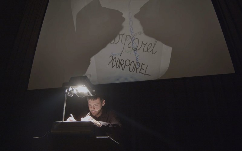 esc medien kunst labor WHY LISTENING? F.0 & XXV Your Name_OverheadProjector Foto Alisa Kobsar Artem Rhybchenko